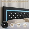 thumbnail image 2 of 4 Ever Winner Twin Floating Bed Frame with LED Lights, LED Upholstered Platform Bed Frame with Diamond Tufted Headboard, Black LED Bed Frame for Bedroom, Black, 2 of 7