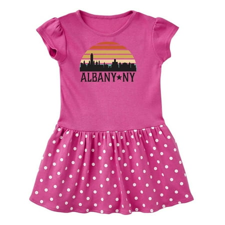 

Inktastic Albany New York Skyline Sunset Gift Toddler Girl Dress