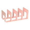 thumbnail image 3 of flameer 4 Compartment Book Storage Rack Acrylic Bookends Bookshelf Dividers for Bookcase Pink, 3 of 8