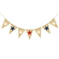 thumbnail image 1 of CIMAXIC Party 1pc Independence Day Linen Star Pattern Party Decorative Banner (Assorted Color),6.69"X5.12"X0.04", 1 of 5