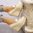 thumbnail image 5 of SASCFOF Womens Platform Heels Loafers Chunky High Heel Closed Toe Metal Buckle Shoes Penny Loafer Business Dress Work Pumps, 5 of 6