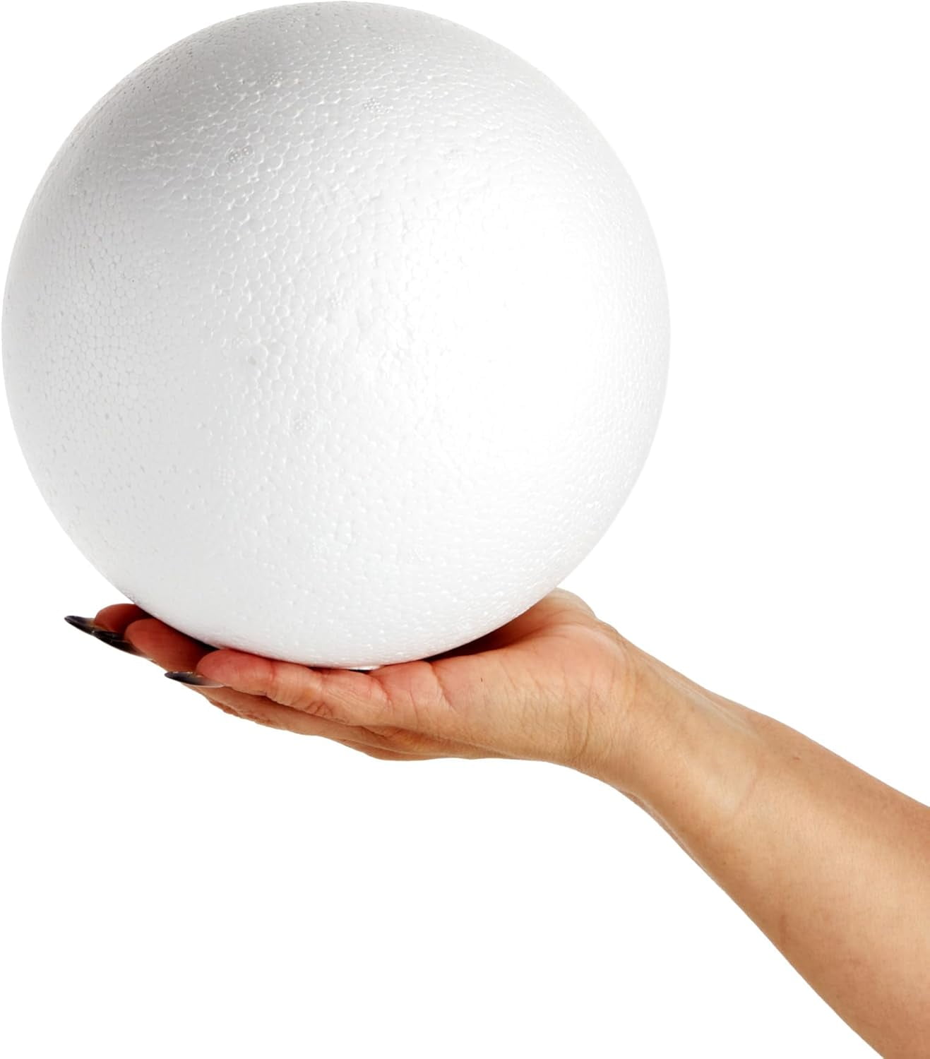 Sphere Craft Foam Balls - 7.5-Inch White Polystyrene Spheres - 2 Pack for DIY Projects, Floral Centerpieces & Home Decor