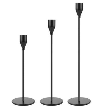 Candlestick Holders, Set of 3 Matte Black Candle Holders, Taper Candle Holders Decorative Candlestick Holder for Home Decor, Dinning, Party