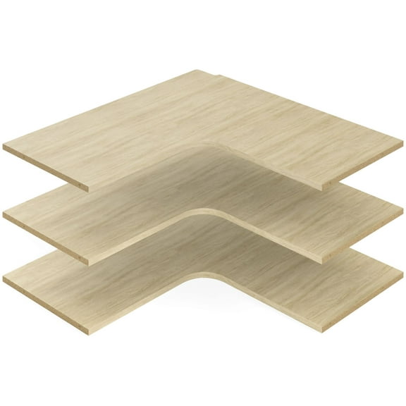 The Stow RS3003-MJON 30 x 0.625 x 30 in. Corner Shelf for The Stow Closet System, Honey Blonde - Pack of 3