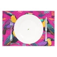 thumbnail image 2 of Rectangular Placemats of 6 Washable Table Mat Suitable for Dining Tables12x18 Inch Toucan in The Pink Jungle, 2 of 8