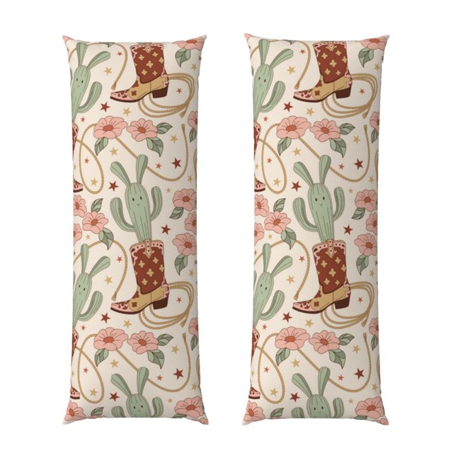 Fotbe Floral Cowboy Boots Funda para Almohada Corporal con Diseño, Funda de Microfibra Ultrasuave de 20x54 Pulgadas, Ropa de Cama Elegante
