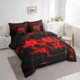 thumbnail image 3 of Erosebridal Girls Football Bed in a Bag Full Size,Sports Game Bed Set,Red Geometric Glowing Plaid Bedding Full Size,Microfiber Bedroom Decor Reversible,7 Pieces, 3 of 6