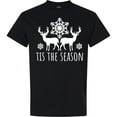 thumbnail image 3 of Inktastic Tis the Season White Reindeer Silhouette and Snowflakes T-Shirt, 3 of 5