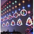 thumbnail image 2 of WILLED 9.8ft USB Christmas Window Lights, 120 LED Hanging Tree Ring Light with Remote, 8 Modes Waterproof Curtain String Lights, Xmas Decorations for Indoor Bedroom and Outdoor Use, 2 of 7