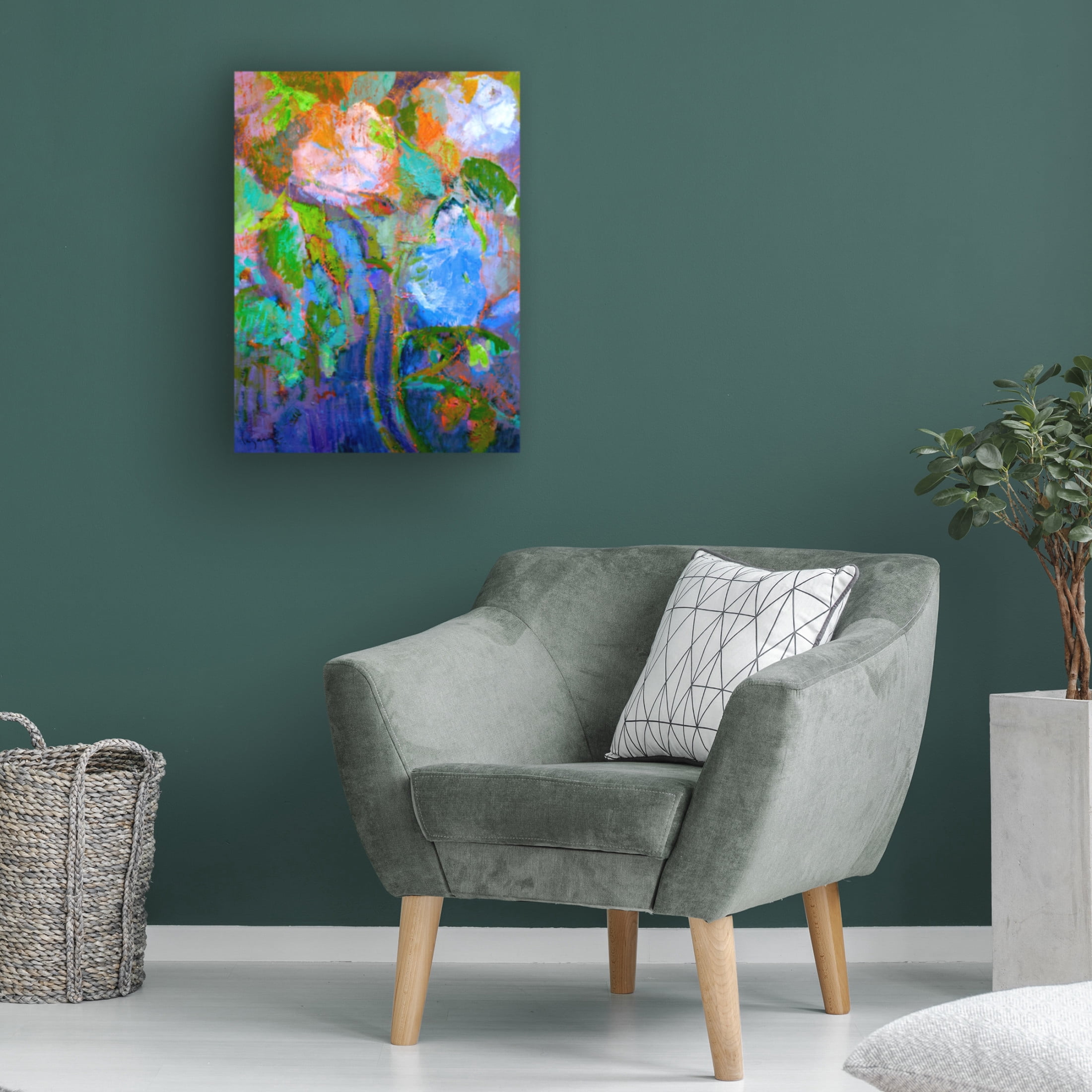 Canvas Wall Art - Dorothy Fagan 'Moonflowermidnight' Wall Art for Living Room, Bedroom, or Office D?cor by Trademark Fine Art - 18 x 24 Inches
