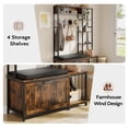 thumbnail image 5 of Entryway Hall Tree with Bench and Storage, Hall Tree with Coat Rack, Coat Tree, Shoe Rack Organizer for Hallway, Entryway, Bedroom, Brown, 5 of 8
