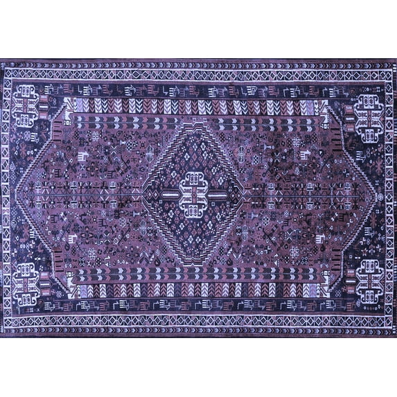 Ahgly Company Machine Washable Indoor Rectangle Persian Blue Traditional Area Rugs, 2' x 3'