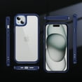 thumbnail image 2 of for iPhone 14 Clear Case, [Not Yellowing] [Military-Grade Drop Protection] Lightweight Slim Transparent Phone Case with Metal Lens Frame for iPhone 14 Shockproof Cover, Darkblue, 2 of 7