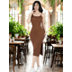 thumbnail image 4 of Vestido De Mujer Midi Casual Stretch Para Diario Y Salida, 4 of 5