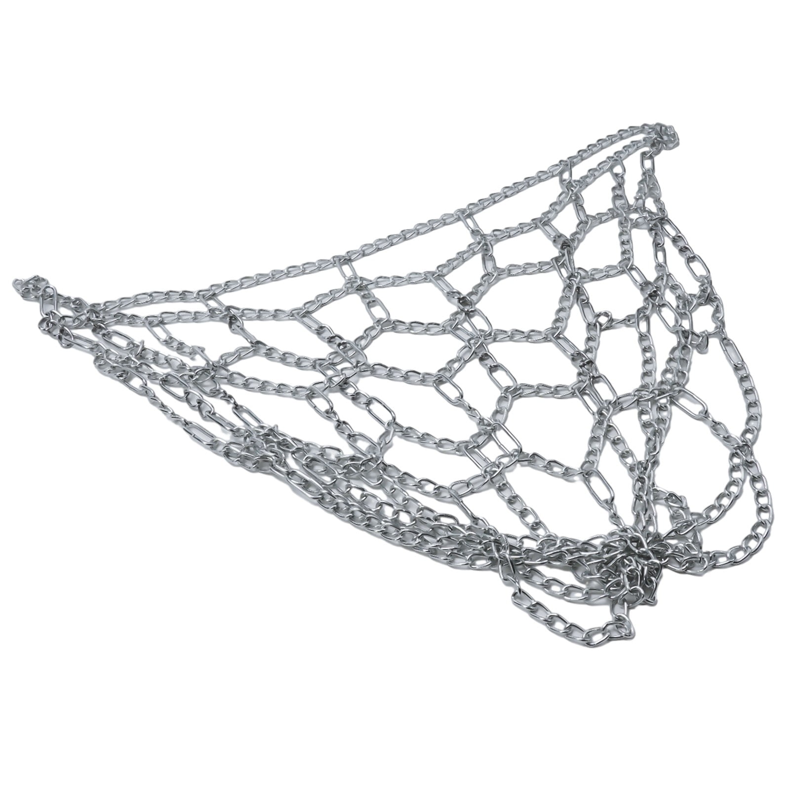 Splihome Metal Basketball Net Chain Netting Sports Rims Basket Frame Double Color Net Silver