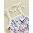 thumbnail image 6 of Bslissey Toddler Little Girls Sleeveless Jumpsuit Butterfly Print Bandage Spaghetti Straps Shorts Romper 12M 18M 24M 3T 4T 5T Kids Casual Summer Cute Overalls, 6 of 8