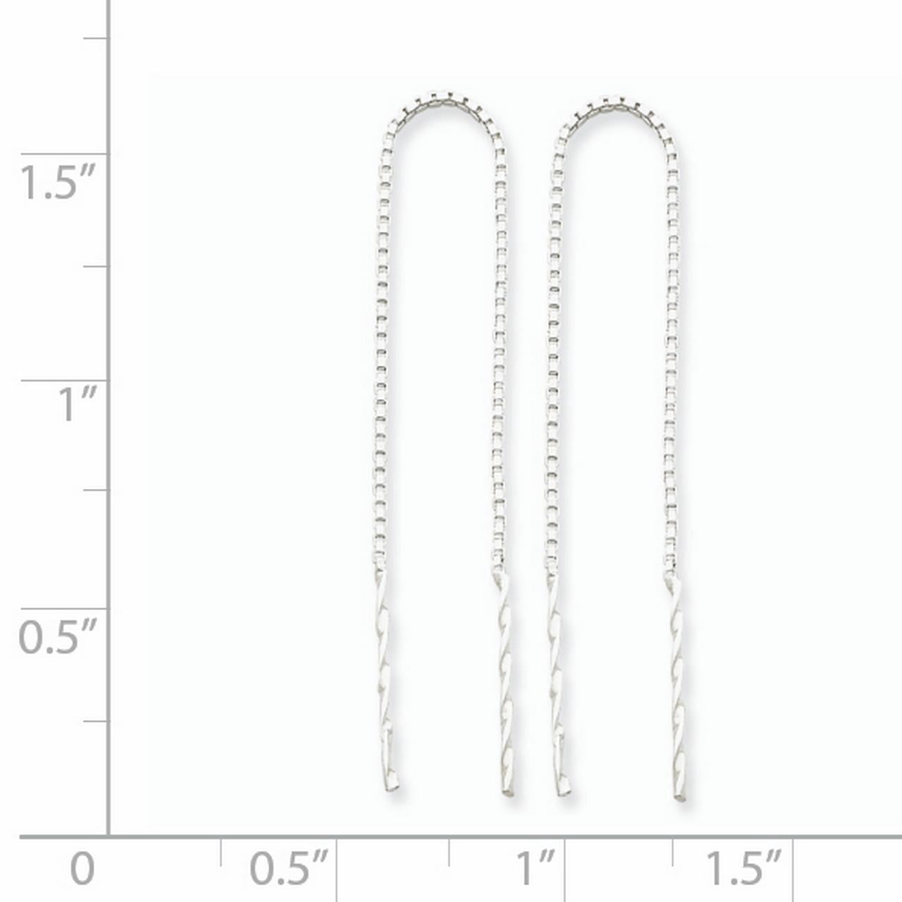 925 Sterling Silver Spiral Bar Threader Earrings
