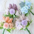 thumbnail image 4 of Ramo de flores de simulación nupcial rosa de tela artificial Arreglo de decoración floral para fiestas Kearding HA7934-00B, 4 of 6