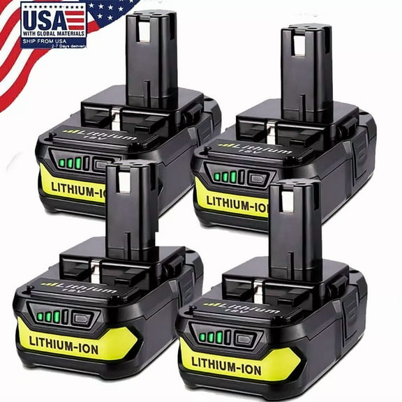 4Pack 18V 3600mAh Battery Replacement for Ryobi 18Volt Battery Lithium-ion P108 P102