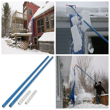 Handle Extension Kit - Extends Snow Roof Rake by 8 Foot - Large - 4 Piece - Blue - AVA-HK