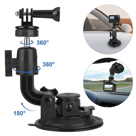 Action Camera Suction Cup Mount EEEkit 360° Rotation Heavy Duty Car Windshield Camera Holder with 1/4 Thread Vehicle Window Camera Mount Adapter Fit for GoPro Hero 10 9 8 Black SJCAM Canon Nikon