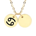 thumbnail image 6 of Personalized Round Constellation Initial Necklace - Engraved Zodiac Symbol Jewelry - Christmas Gift for Her - Stainless Steel - 18" Chain - Gold Cancer, 6 of 8