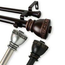 Kettle 1" Double Curtain Rod 48-84 inch - Bronze