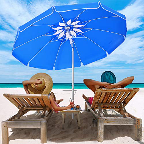 6.5ft Umbrella with Sand Anchor & Tilt Alumin... MOVTOTOP Beach Umbrella UV 50+ 