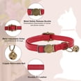 thumbnail image 2 of Unique BargainsCat Collar Adjustable Breakaway Feature PU Cat Collar Breakaway with Bell Red, 2 of 7