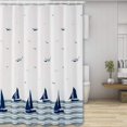 thumbnail image 1 of Cortina de ducha brillar poliéster lavable impermeable 180*180 cm con 12 Anillas, 1 of 5