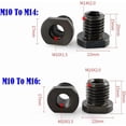 thumbnail image 4 of 2-Pack Steel Angle Grinder Threaded Adapters (M10 to M14 & M10 to M16) - 100/M10 Model Compatible, 20mm Length, Black Spindle Converters for Secure Power Tool Accessory Connection in Grinding &, 4 of 7