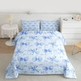 thumbnail image 2 of Feelyou Vintage Princess Bow Full Size Comforter Sets, Blue Bowknot Bedding Sets, 3 Pieces, 2 of 8
