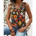 thumbnail image 4 of Camisetas sin mangas Gaharu para mujer, blusa con volantes, negra, XXL, 4 of 6