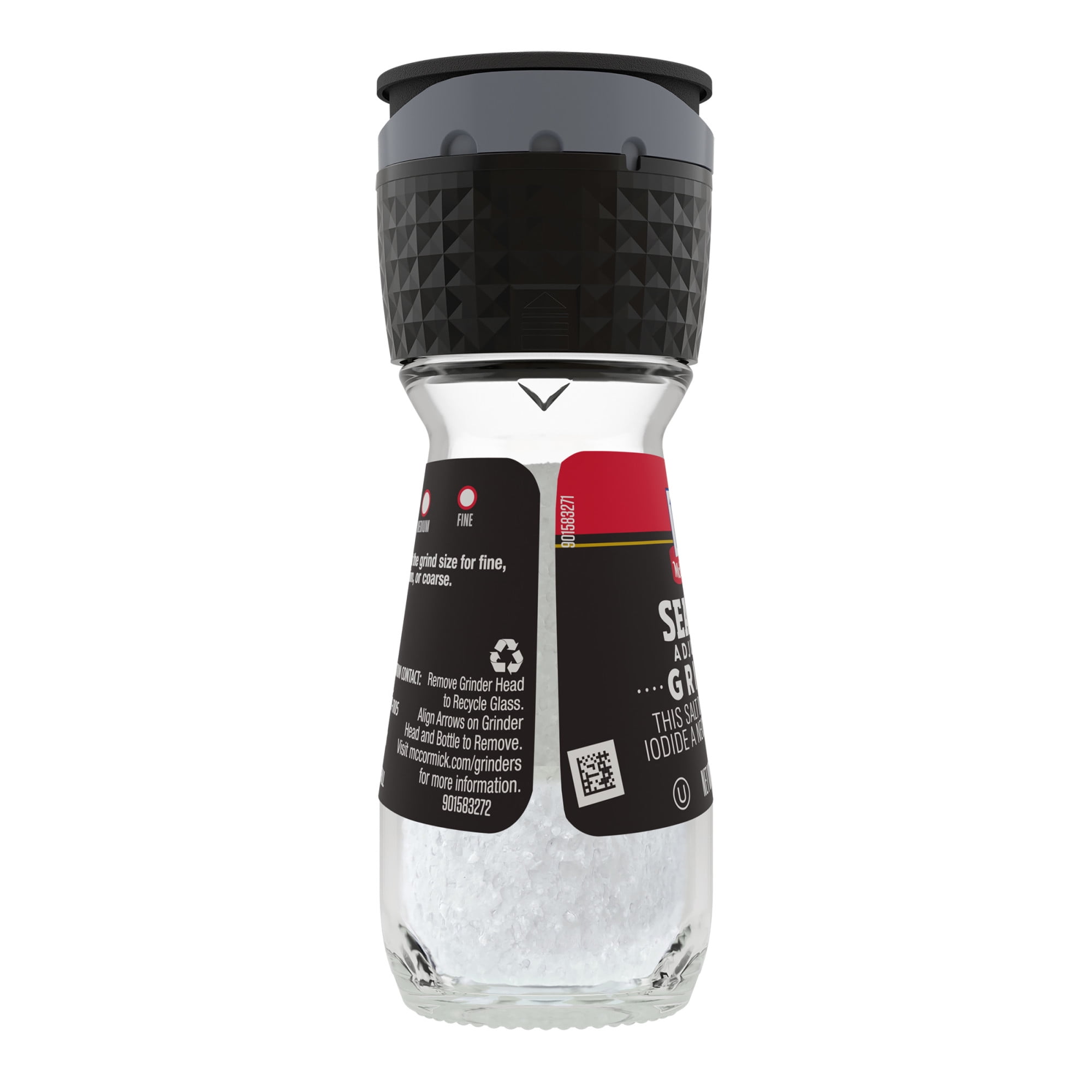 McCormick Sea Salt Grinder, 2.12 oz (Pack of 6) - One 6 Pack of 2.12 Ounce  Glass Bottles of Mediterranean Sea Salt, Best for Tabletop Use
