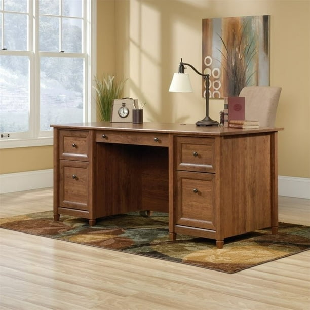 Sauder edge water executive desk auburn cherry deals
