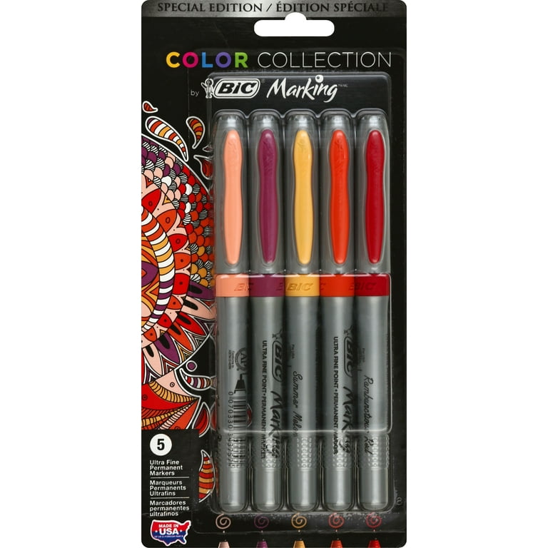 BIC Ultra Fine Tip Permanent Markers, Happy Colors Special Edition