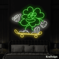 thumbnail image 2 of Craftnamesign Clover Leaf Neon Sign,Skate Shop Decor,St. Patrick Day Decor, 2 of 4
