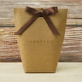 Ludlz 5Pcs Medium Size Gift Bags Gold FoilThank You Brown Paper Bags
