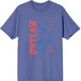 thumbnail image 5 of Outlaw Cowboy Adult Blue Crew Neck Short Sleeve Tee-Medium, 5 of 7