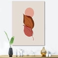 thumbnail image 2 of Designart ' A Red Full Moon Over Two Autumn Leaves ' Modern Canvas Wall Art Print, 2 of 4
