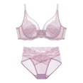 thumbnail image 4 of Everyday Bras for Women Lace Lingerie Set for Women Satin Lace Sleepwear Set Lace Underwear Set for Women Floral Lace Underwire Lingerie Set Lace Bra And Pantie Set Lace Bra Set 38d Pink 32, 4 of 4