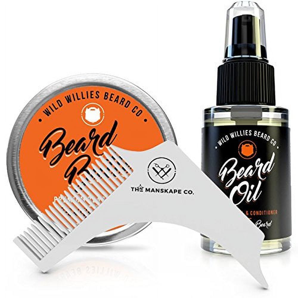 Wild Willies Beard Oil, Beard Butter, and Beard Shaping Tool, Men's Gift Set - image 2 of 6
