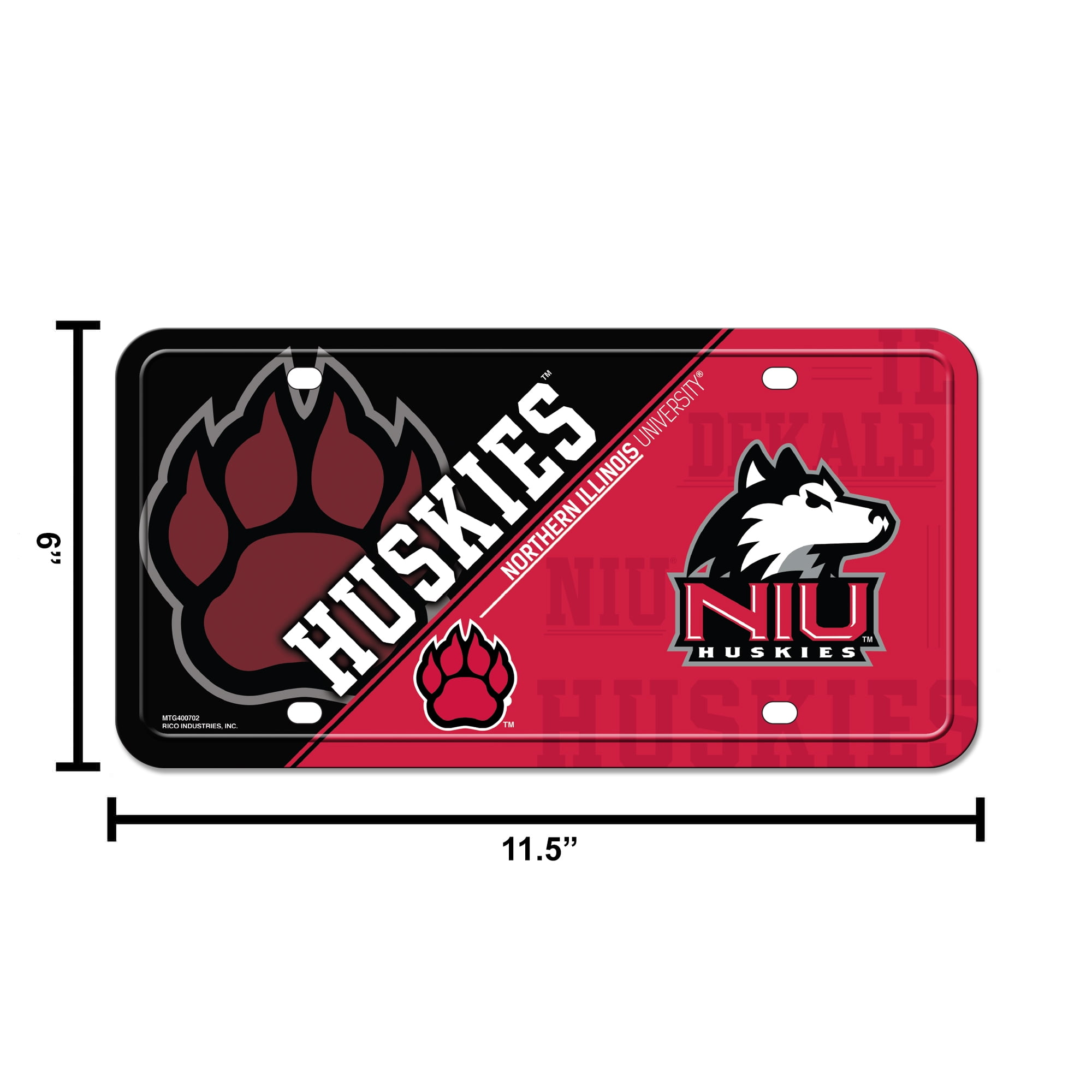 Northern Illinois Huskies 12x6 Metal License Plate Auto Tag