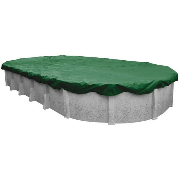 Extra Heavy-Duty 20-Year Green Winter Cover for Oval Above Ground Swimming Pools