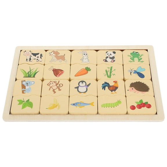 LULULION Montessori Puzzle Toys 1 Set Wooden Pairing Puzzle Board Toys Bright Color
