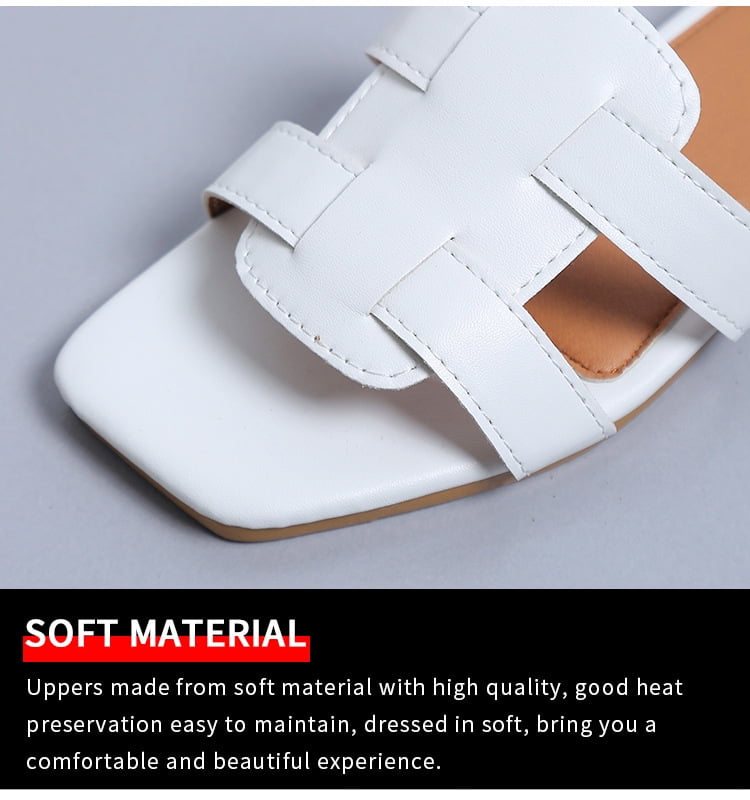Flat Sandals for Women Solid Color Printed Open ToeCasual Strap