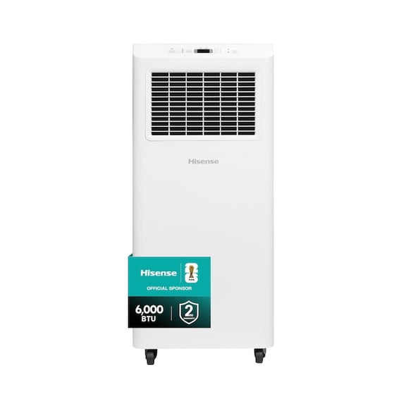 Restored Hisense 6000 BTU DOE 115 Vented Small Room Portable Air Conditioner Remote Included (Refurbished)
