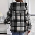 thumbnail image 6 of Zip Up Hoodies Fleece Plaid Jackets Womens Fall Winter Sherpa Lined Thermal Coat Plus Size Checked Warm Jackets, 6 of 7