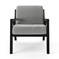thumbnail image 2 of Flats & Castles Wilson Mid-Century Wood & Fabric Accent Chair in Black, 2 of 5