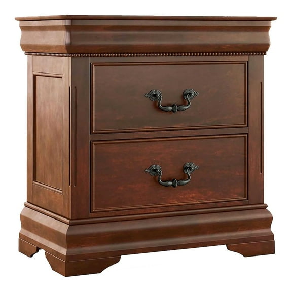 Furniture of America Mandura Cherry Traditional 2-drawer Nightstand